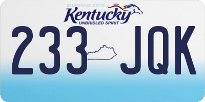 KY license plate 233JQK