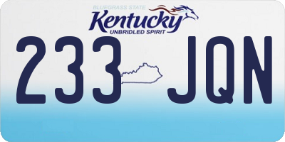 KY license plate 233JQN