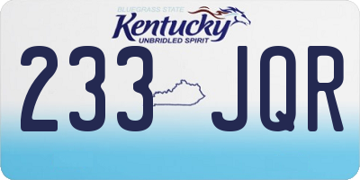 KY license plate 233JQR