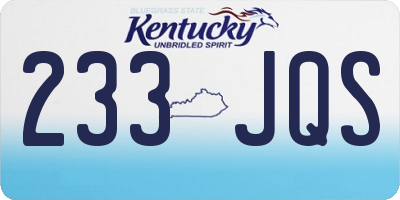 KY license plate 233JQS