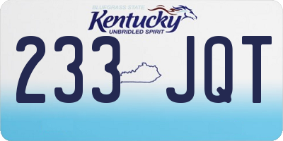 KY license plate 233JQT
