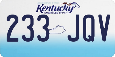 KY license plate 233JQV