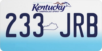 KY license plate 233JRB