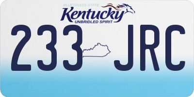 KY license plate 233JRC