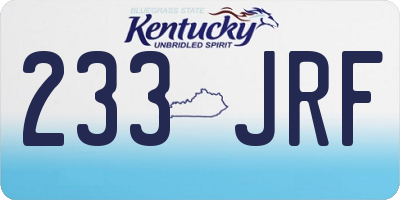 KY license plate 233JRF
