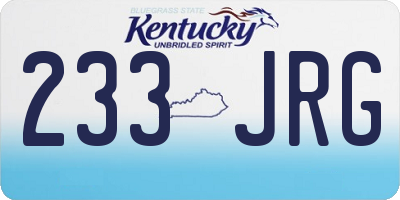 KY license plate 233JRG