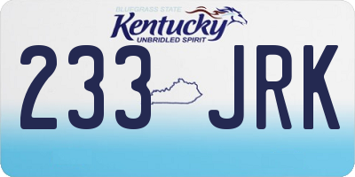 KY license plate 233JRK