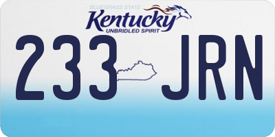 KY license plate 233JRN