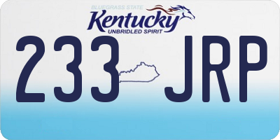 KY license plate 233JRP