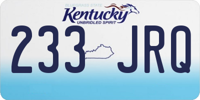 KY license plate 233JRQ