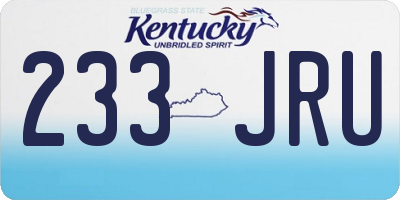 KY license plate 233JRU