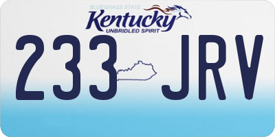 KY license plate 233JRV