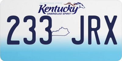 KY license plate 233JRX