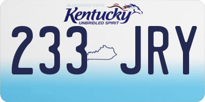 KY license plate 233JRY