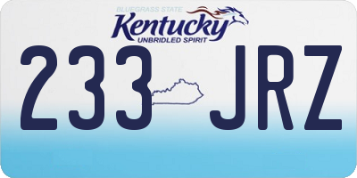 KY license plate 233JRZ