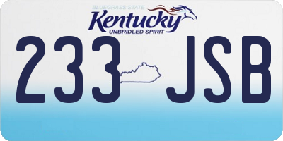 KY license plate 233JSB