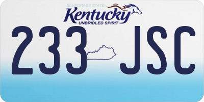 KY license plate 233JSC