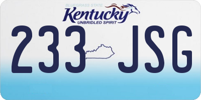 KY license plate 233JSG