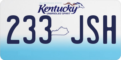 KY license plate 233JSH