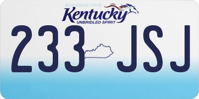 KY license plate 233JSJ
