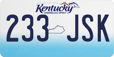 KY license plate 233JSK