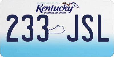 KY license plate 233JSL