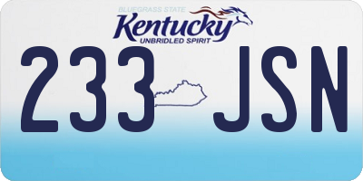 KY license plate 233JSN