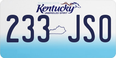 KY license plate 233JSO