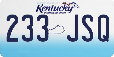 KY license plate 233JSQ