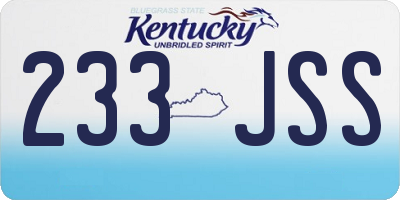 KY license plate 233JSS