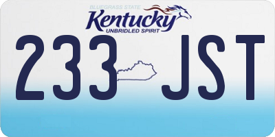 KY license plate 233JST