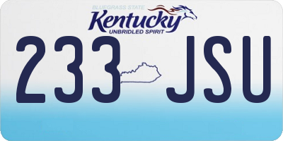 KY license plate 233JSU