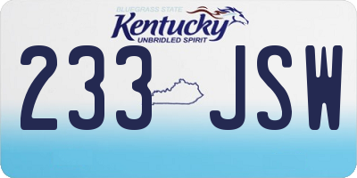 KY license plate 233JSW