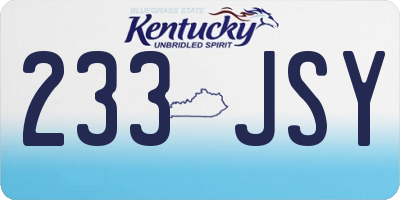 KY license plate 233JSY