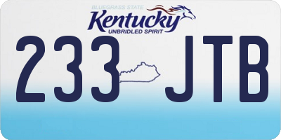 KY license plate 233JTB