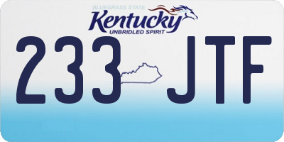 KY license plate 233JTF