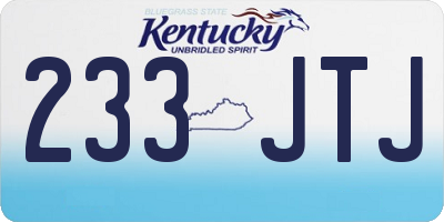 KY license plate 233JTJ