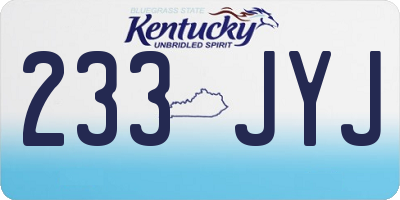 KY license plate 233JYJ