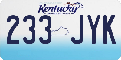 KY license plate 233JYK