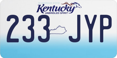 KY license plate 233JYP