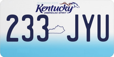 KY license plate 233JYU