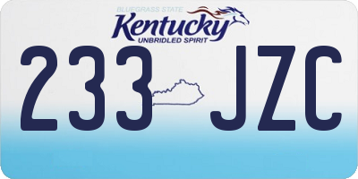 KY license plate 233JZC