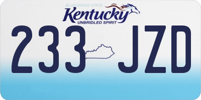 KY license plate 233JZD