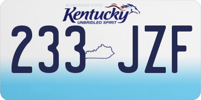 KY license plate 233JZF