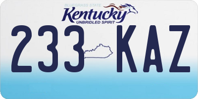KY license plate 233KAZ