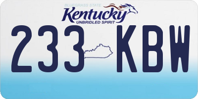 KY license plate 233KBW