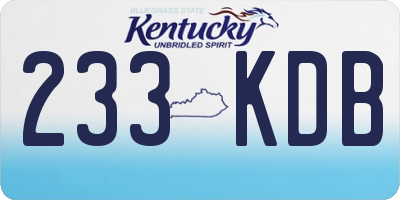 KY license plate 233KDB