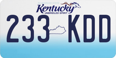 KY license plate 233KDD