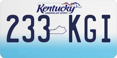 KY license plate 233KGI
