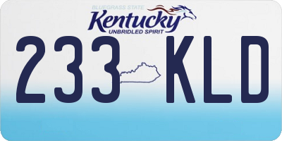 KY license plate 233KLD